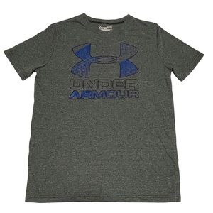 Under Armour Heatered Dark Gray Loose Fit Logo Tee
